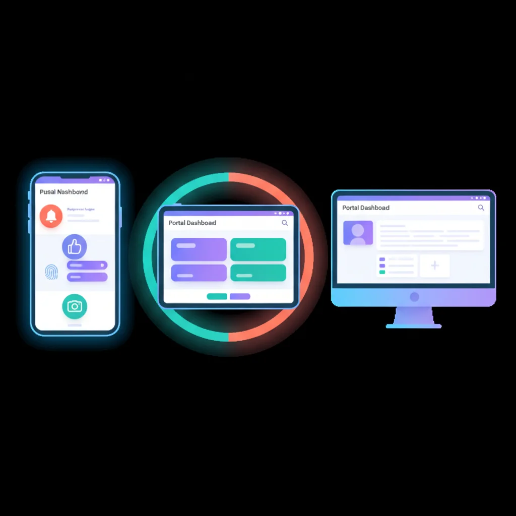 Mobile Portal Access — portal dashboard concept