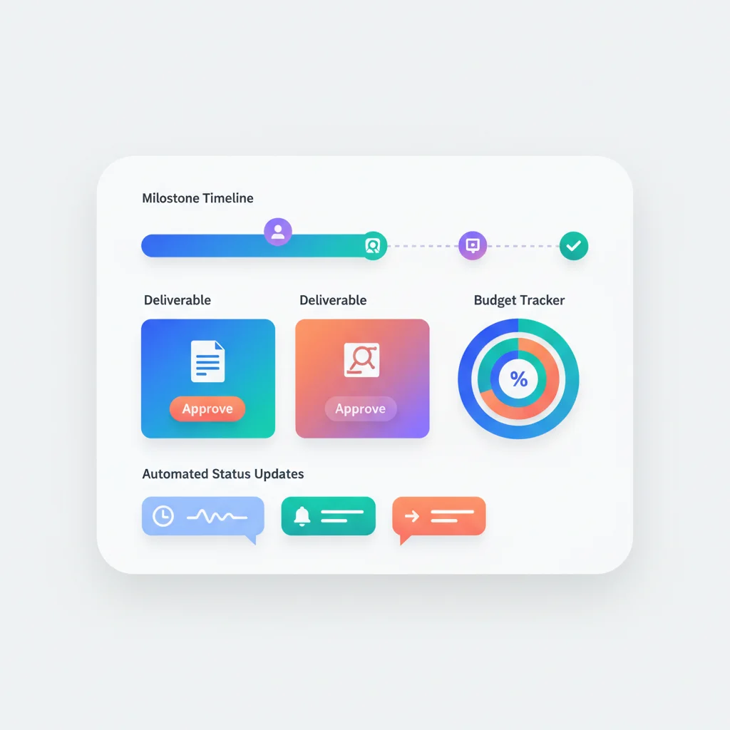 Client-Facing Project Management Portals — portal dashboard concept